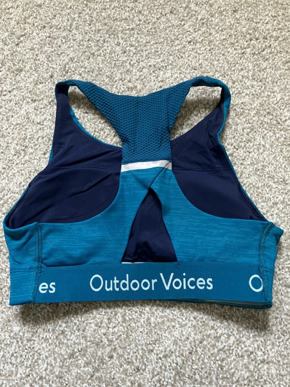 Outdoor Voices Doing Things Teal Blue Sports Bra XS